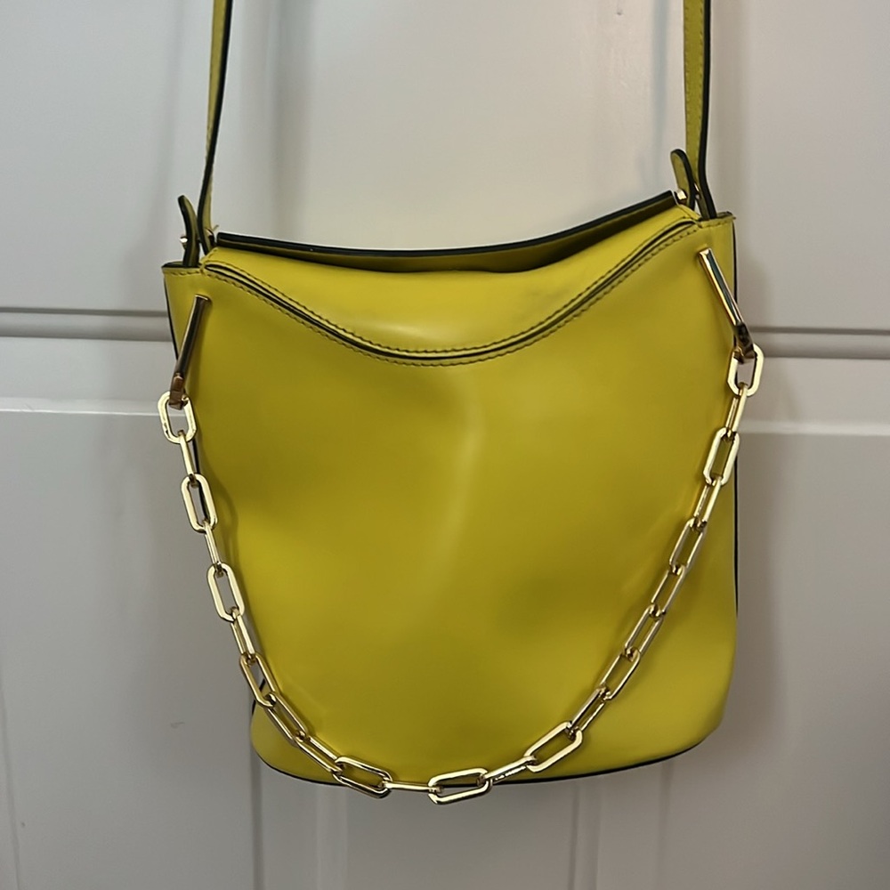 Gianni Chiarini neon yellow leather crossbody